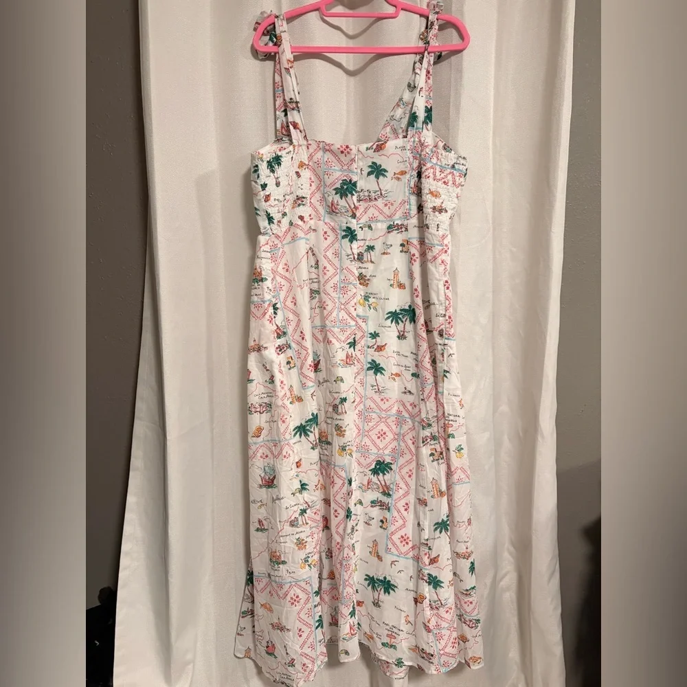 NWT Ann Taylor Map Print Flare Dress - Picture 5 of 5